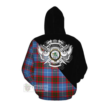 Crichton (Crighton) Tartan Cotton Hoodie with Family Crest and Military Logo Style Pullover Hoodie - Tartan Vibes Clothing