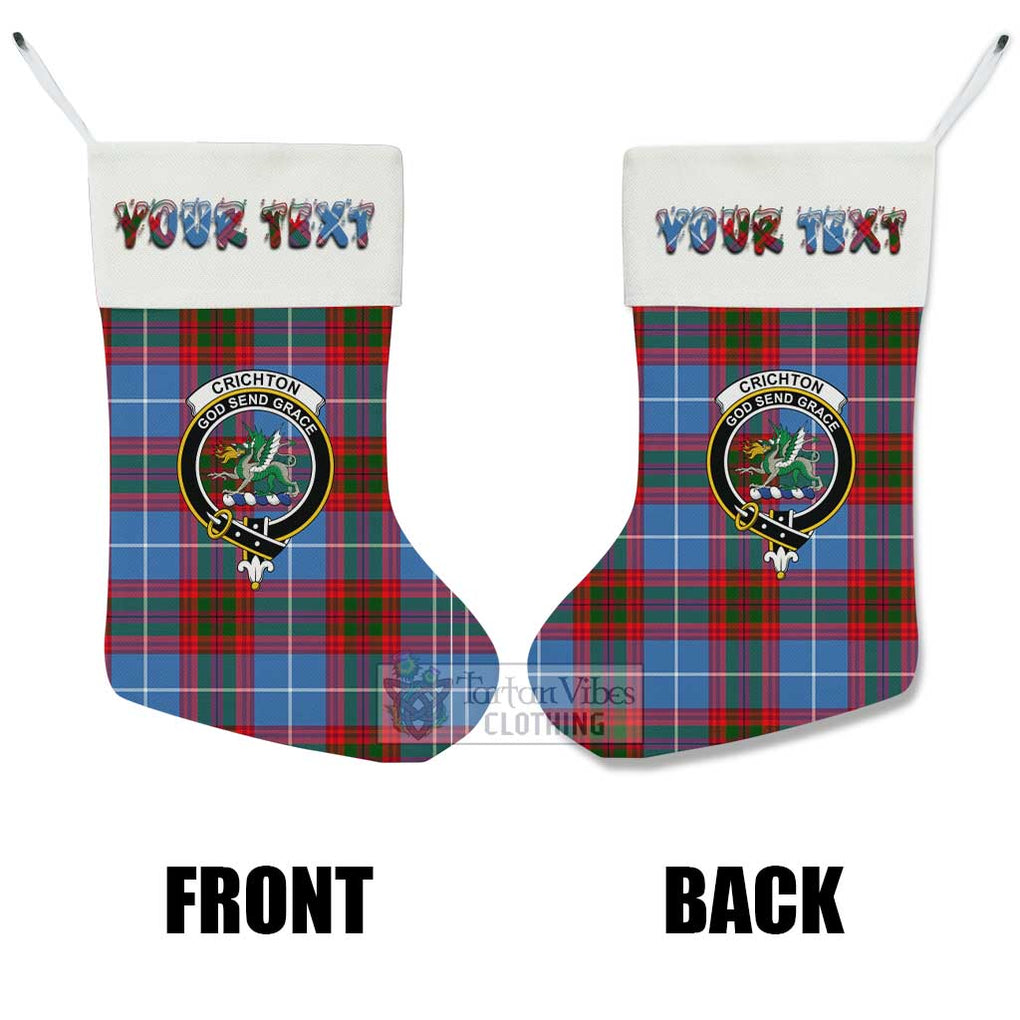 Crichton (Crighton) Tartan Family Crest Christmas Stocking with Personalized Text - Tartan Vibes Clothing