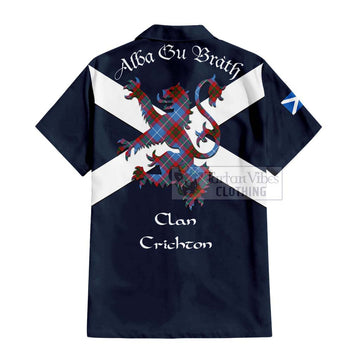 Crichton (Crighton) Tartan Lion Rampant Hawaiian Shirt Proudly Display Your Heritage with Alba Gu Brath and Clan Name - Tartan Vibes Clothing