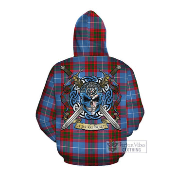 Crichton (Crighton) Tartan Cotton Hoodie with Family Crest Celtic Skull Style Pullover Hoodie - Tartan Vibes Clothing