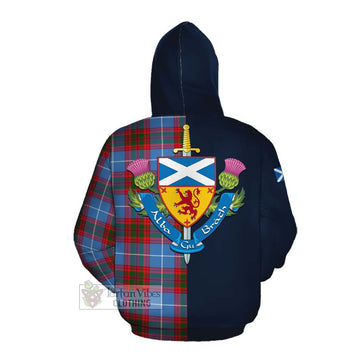 Crichton (Crighton) Tartan Cotton Hoodie Alba with Scottish Lion Royal Arm Half Style Pullover Hoodie - Tartan Vibes Clothing