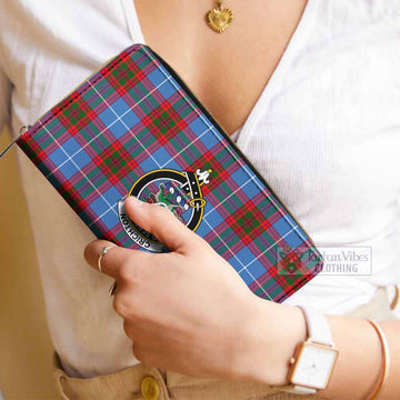 Tartan Vibes Clothing Crichton (Crighton) Tartan Women's Leather Wallet with Family Crest