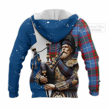 Crichton (Crighton) Tartan Knitted Hoodie with Family Crest Scottish Bagpiper Vibes - Tartan Vibes Clothing