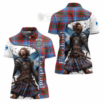 Crichton (Crighton) Crest Tartan Women's Polo Shirt Inspired by the Freedom of Scottish Warrior - Tartan Vibes Clothing