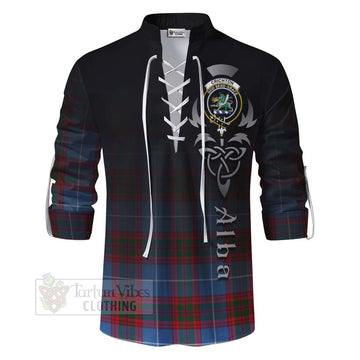 Crichton (Crighton) Tartan Ghillie Kilt Shirt Featuring Alba Gu Brath Family Crest Celtic Inspired - Tartan Vibes Clothing