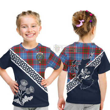 Crichton (Crighton) Tartan Kid T-Shirt Featuring Thistle and Scotland Map - Tartan Vibes Clothing
