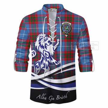 Crichton (Crighton) Tartan Ghillie Kilt Shirt with Alba Gu Brath Regal Lion Emblem - Tartan Vibes Clothing