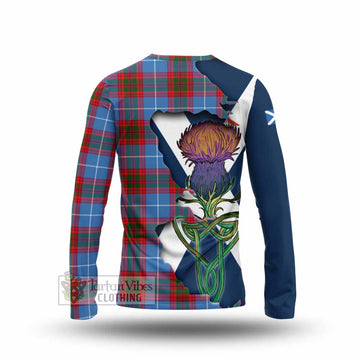 Tartan Vibes Clothing Crichton (Crighton) Tartan Family Crest Long Sleeve T-Shirt Scottish Thistle Celtic Inspired