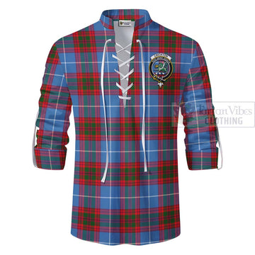 Crichton (Crighton) Tartan Ghillie Kilt Shirt with Family Crest and Bearded Skull Holding Bottles of Whiskey - Tartan Vibes Clothing
