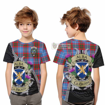 Crichton (Crighton) Tartan Family Crest Kid T-Shirt Lion Rampant Royal Thistle Shield Celtic Inspired - Tartan Vibes Clothing