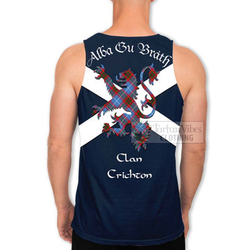 Crichton (Crighton) Tartan Lion Rampant Men's Tank Top Proudly Display Your Heritage with Alba Gu Brath and Clan Name - Tartan Vibes Clothing