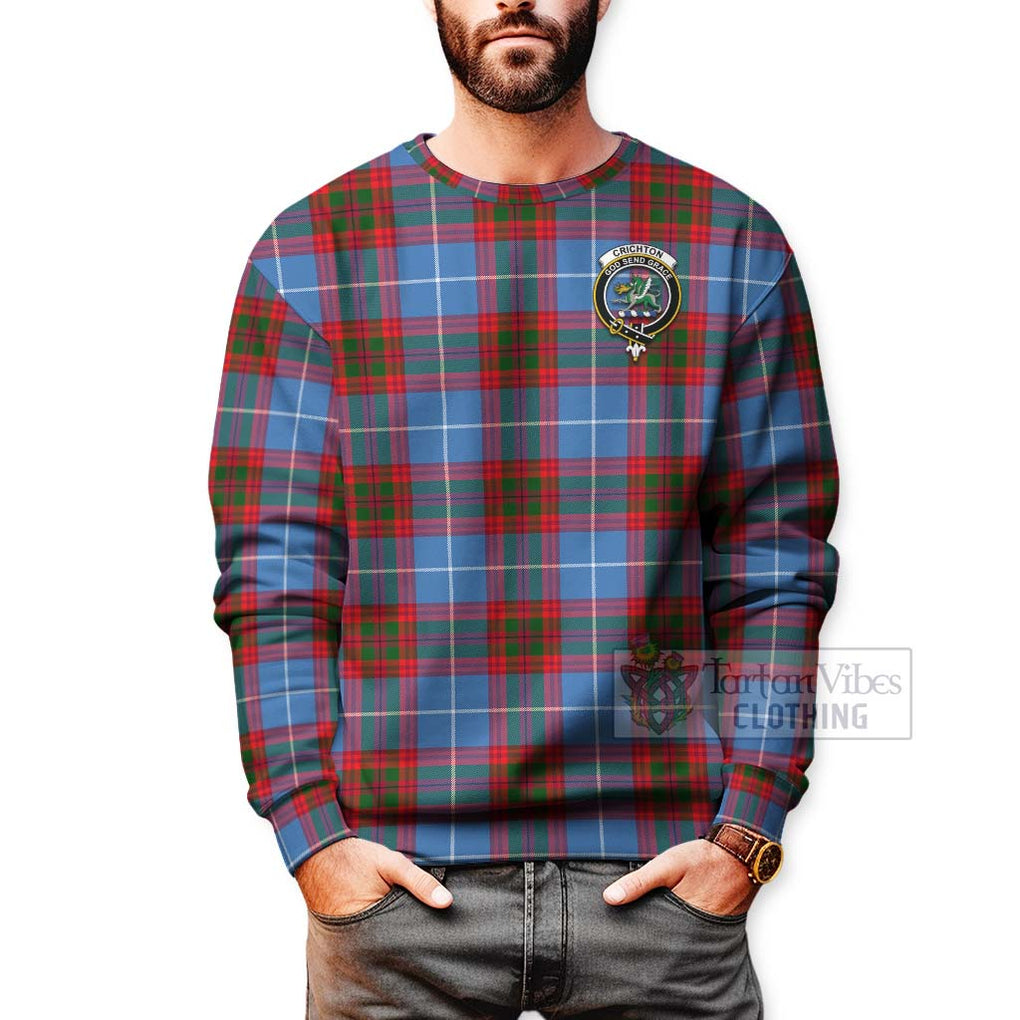 Crichton (Crighton) Tartan Sweatshirt with Family Crest Celtic Skull Style - Tartan Vibes Clothing
