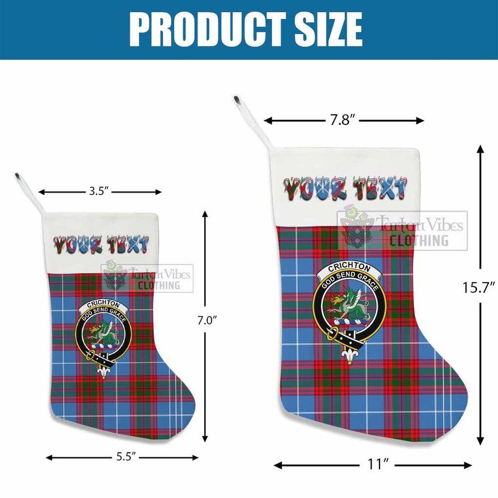 Crichton (Crighton) Tartan Family Crest Christmas Stocking with Personalized Text - Tartan Vibes Clothing