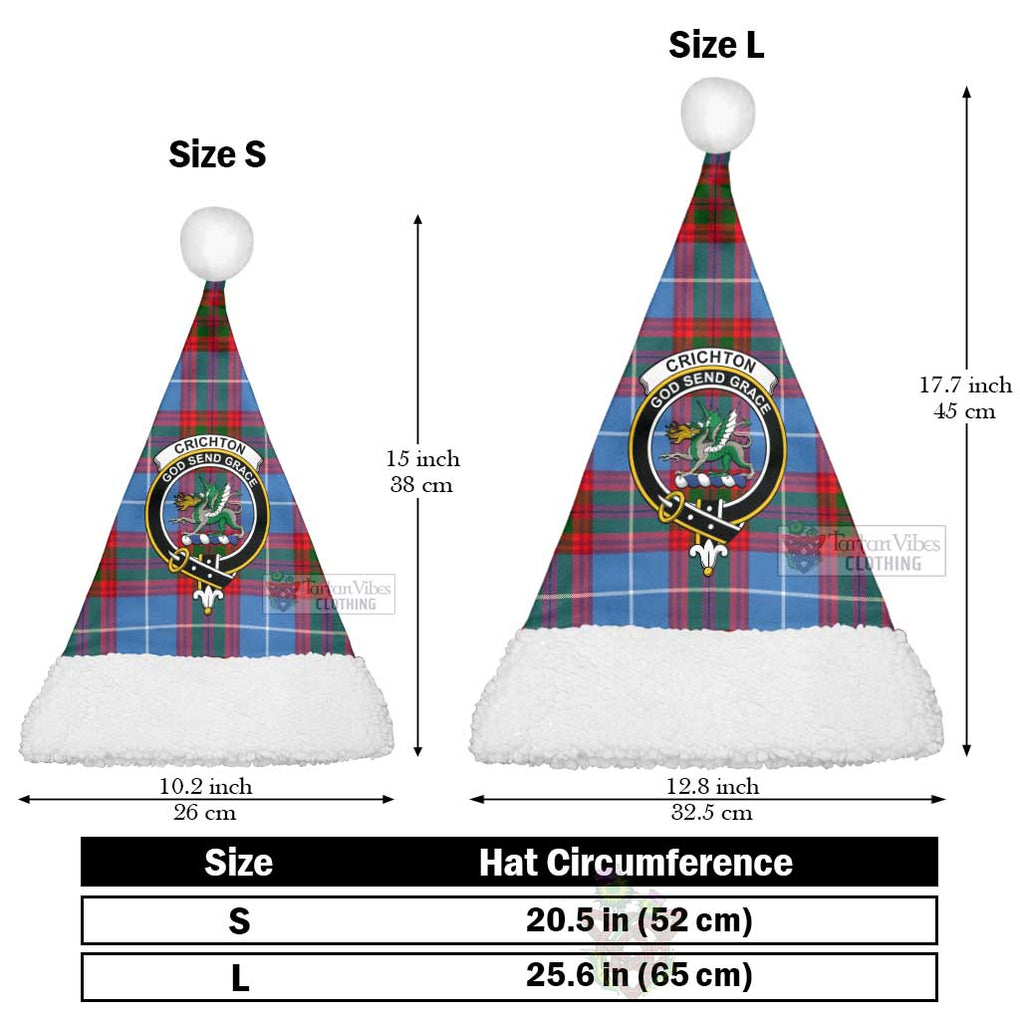Crichton (Crighton) Tartan Christmas Santa Hats with Family Crest Christmas Hat L 25.6in (65cm) - Tartan Vibes Clothing