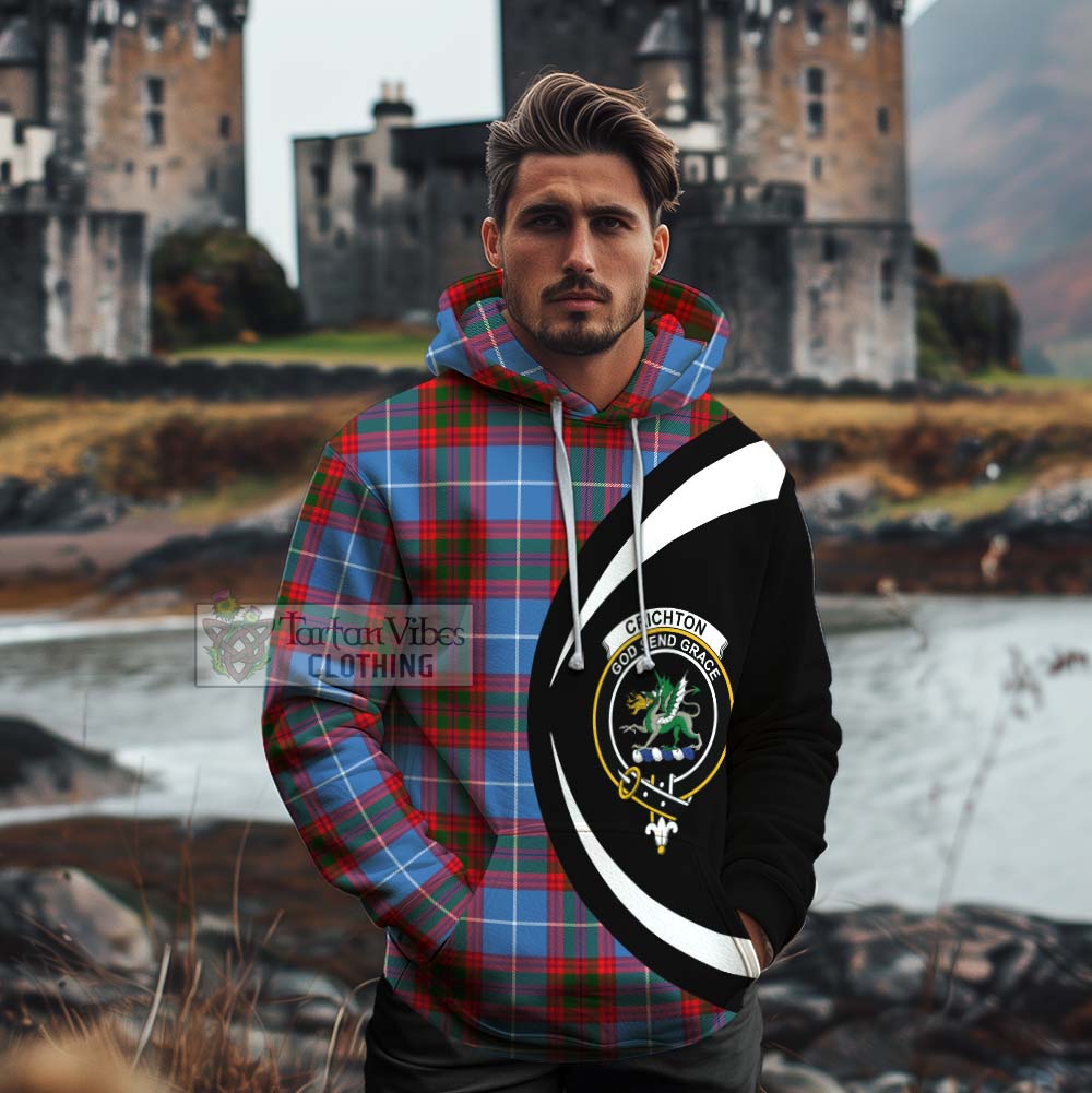 Crichton (Crighton) Tartan Cotton Hoodie with Family Crest Circle Style - Tartan Vibes Clothing