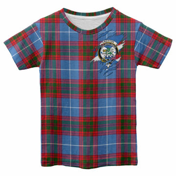 Crichton (Crighton) Clan Crest In Me Tartan Kid T-shirt Scotland Flag Style