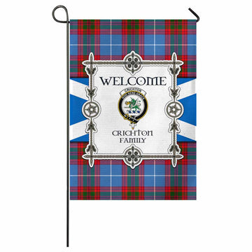 Crichton (Crighton) Family Crest Tartan Welcome Garden Flag Saltire Harmony Style