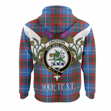 Crichton (Crighton) Tartan Family Crest Hoodie Scottish Burns Night Thistle Floral