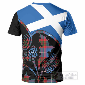 Crichton (Crighton) Tartan Family Crest T-Shirt Scotland Thistle Floral Flag Style