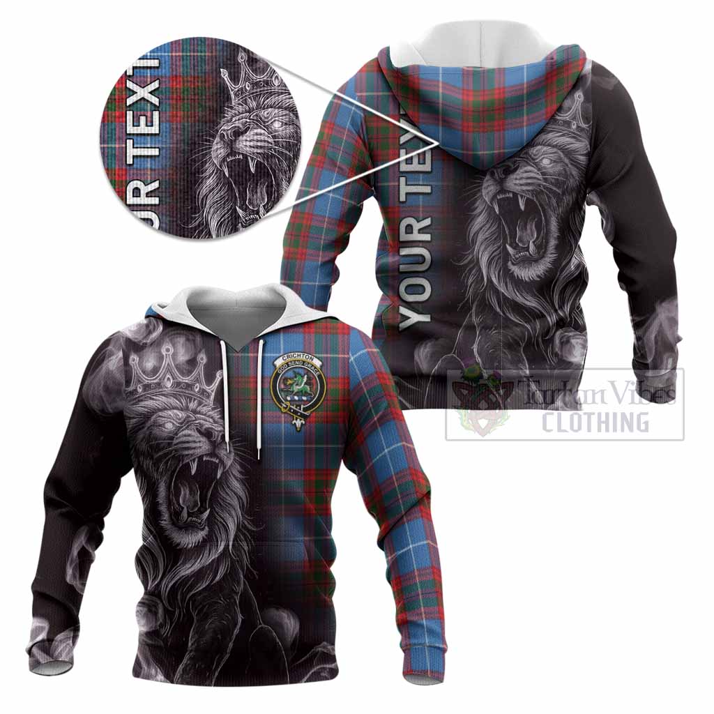 Crichton (Crighton) Tartan Knitted Hoodie Roaring Lion Heritage