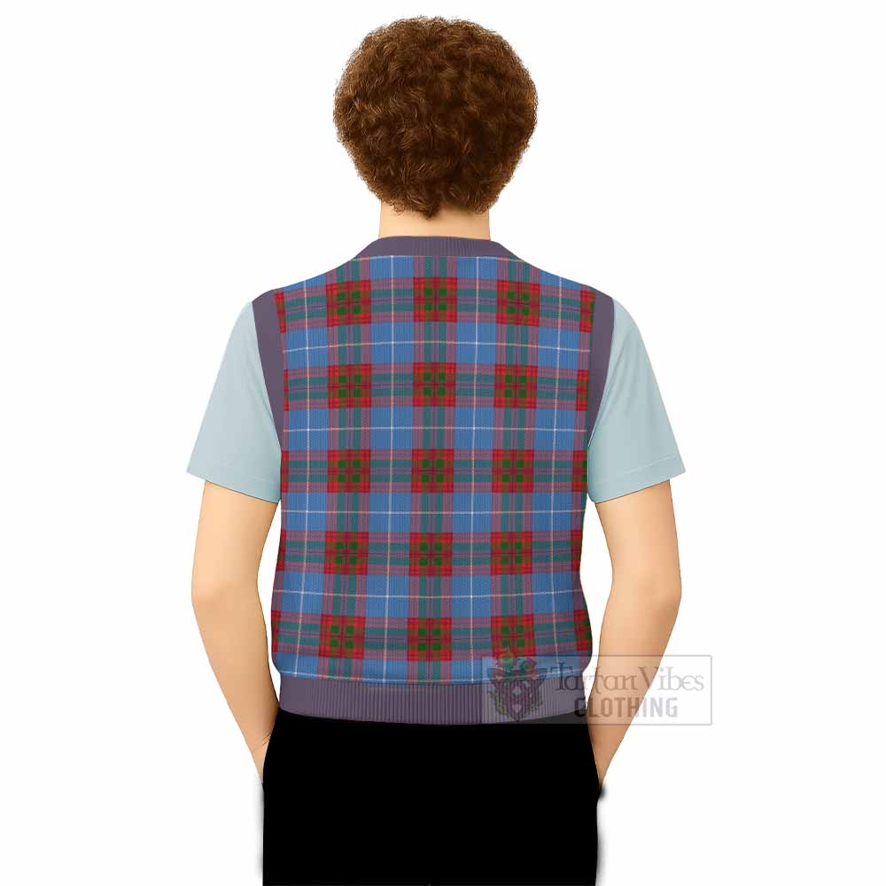 Crichton (Crighton) Tartan Knitted V-Neck Vest with Family Crest - Tartan Vibes Clothing
