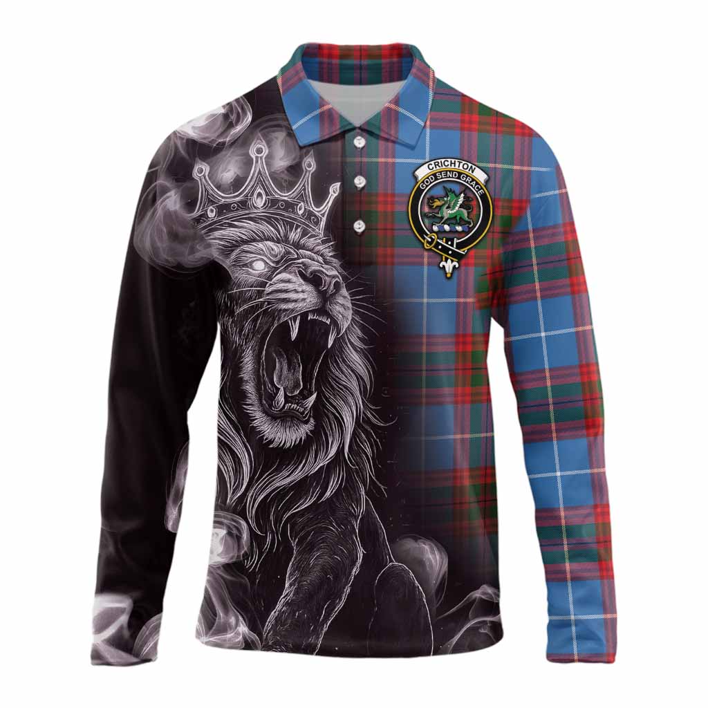 Crichton (Crighton) Tartan Long Sleeve Polo Shirt Roaring Lion Heritage