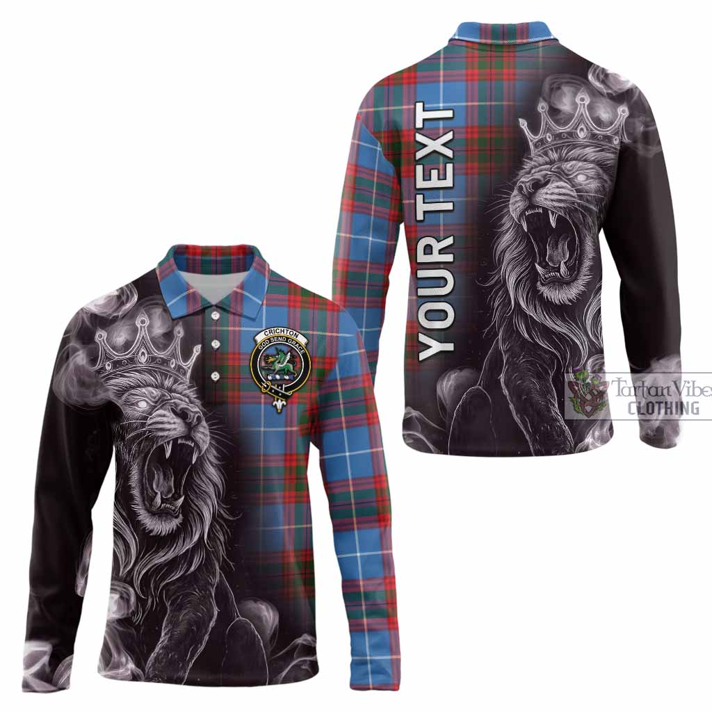 Crichton (Crighton) Tartan Long Sleeve Polo Shirt Roaring Lion Heritage