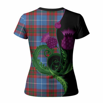 Crichton (Crighton) Tartan Women T shirt Traditional Scottish Thistle