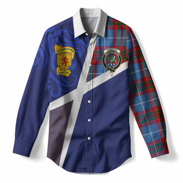 Crichton (Crighton) The Scottish Football Crest Women Casual Shirt Lion-Tartan Army