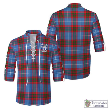 Crichton (Crighton) Tartan Men's Scottish Traditional Jacobite Ghillie Kilt Shirt with Coat of Arms Men - Tartan Vibes Clothing
