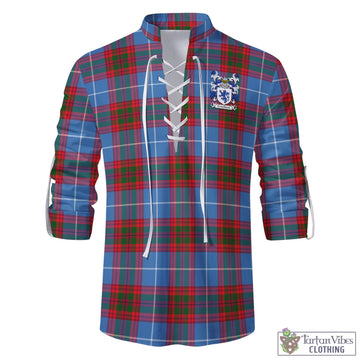 Crichton Tartan Men's Scottish Traditional Jacobite Ghillie Kilt Shirt with Coat of Arms