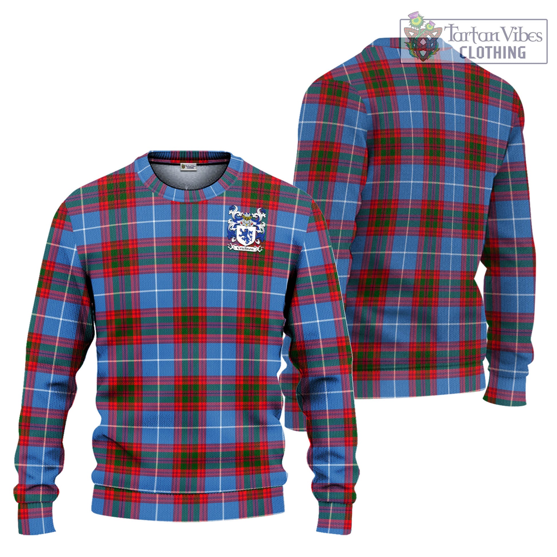 Crichton (Crighton) Tartan Ugly Sweater with Coat of Arms Unisex - Tartan Vibes Clothing