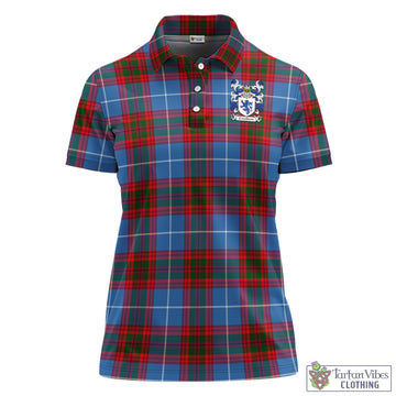 Crichton (Crighton) Tartan Women Polo with Coat of Arms - Tartan Vibes Clothing