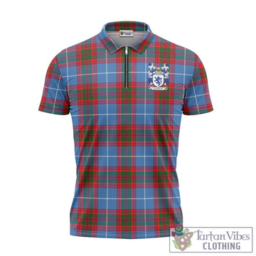 Crichton (Crighton) Tartan Zipper Polo with Coat of Arms - Tartan Vibes Clothing