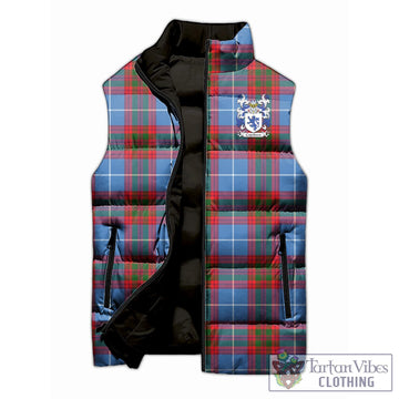Crichton (Crighton) Tartan Sleeveless Puffer Jacket with Coat of Arms