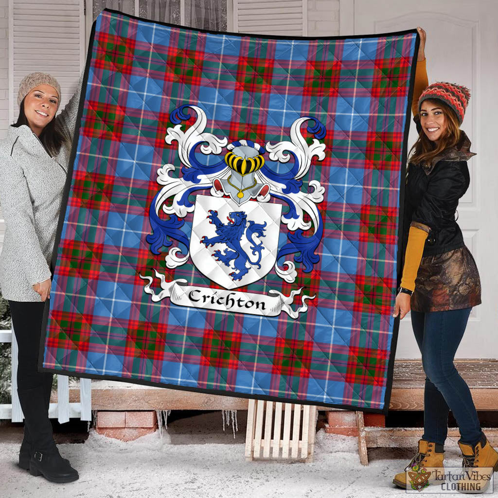 Crichton (Crighton) Tartan Quilt with Coat of Arms - Tartan Vibes Clothing