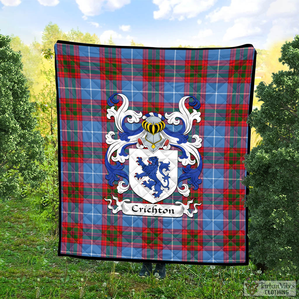 Crichton (Crighton) Tartan Quilt with Coat of Arms - Tartan Vibes Clothing