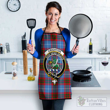 Crighton Tartan Apron with Family Crest Black - Tartan Vibes Clothing