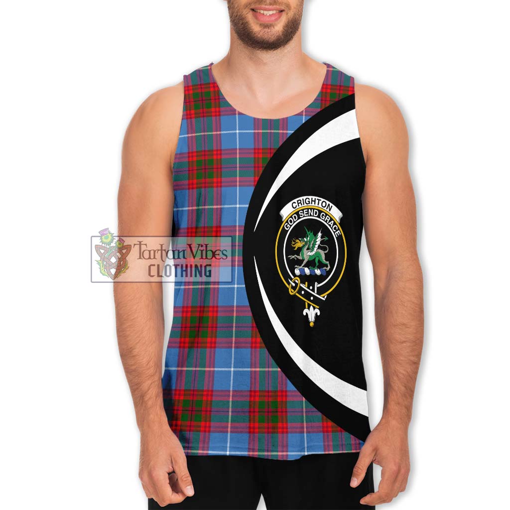 Crighton Tartan Men's Tank Top with Family Crest Circle Style Men - Tartan Vibes Clothing