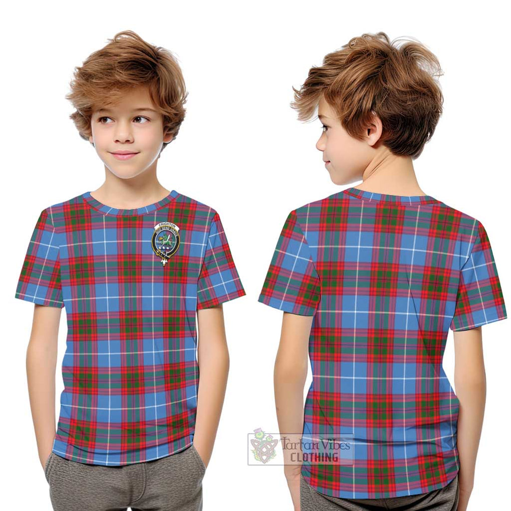 Crighton Tartan Kid T-Shirt with Family Crest Youth XL Size14 - Tartan Vibes Clothing