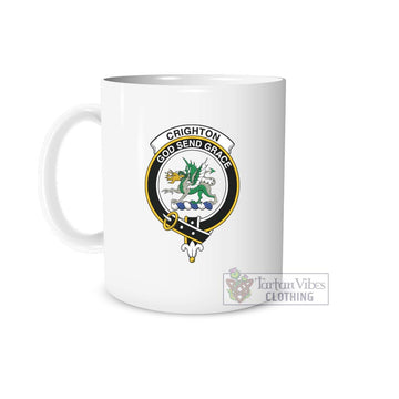 Crighton Family Crest Ceramic Mug White - 2D-tartanvibesclothing