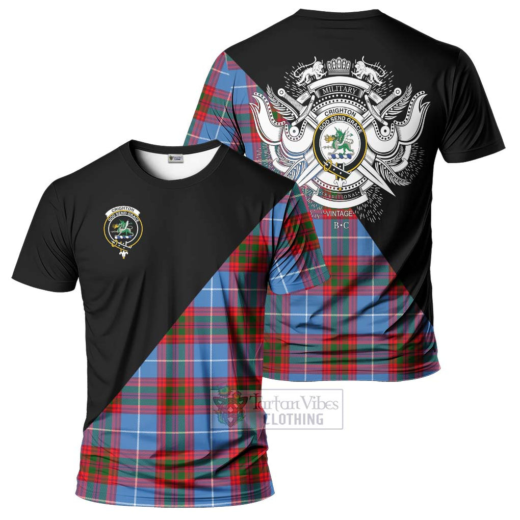 Crighton Tartan T-Shirt with Family Crest and Military Logo Style Kid's Shirt - Tartan Vibes Clothing