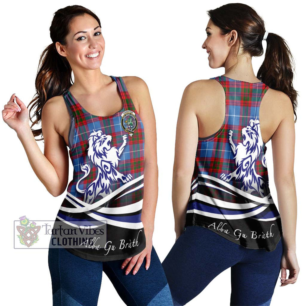 Crighton Tartan Women's Racerback Tanks with Alba Gu Brath Regal Lion Emblem 4XL - Tartan Vibes Clothing