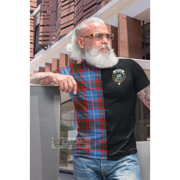 Crighton Tartan Cotton T-shirt with Family Crest and Half Of Me Style Men's Shirt - Tartan Vibes Clothing