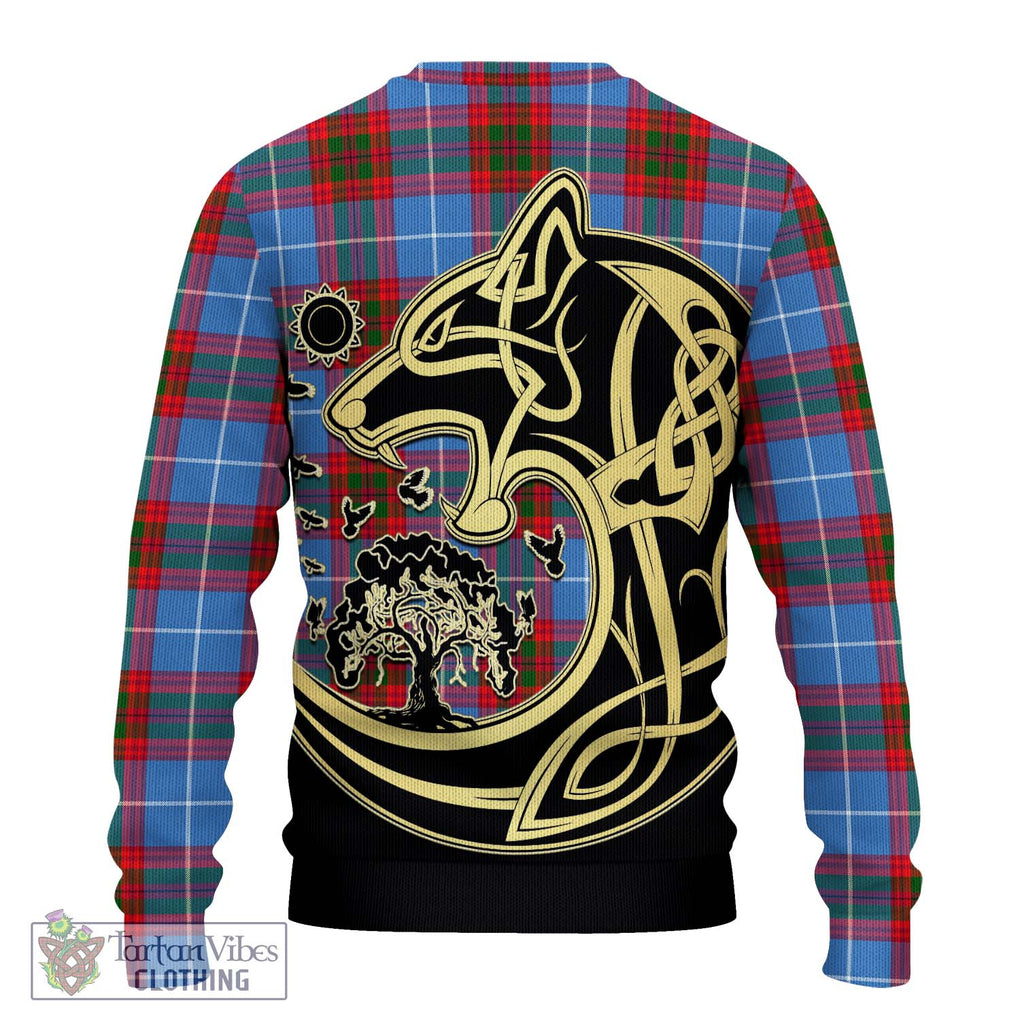 Crighton Tartan Ugly Sweater with Family Crest Celtic Wolf Style - Tartan Vibes Clothing