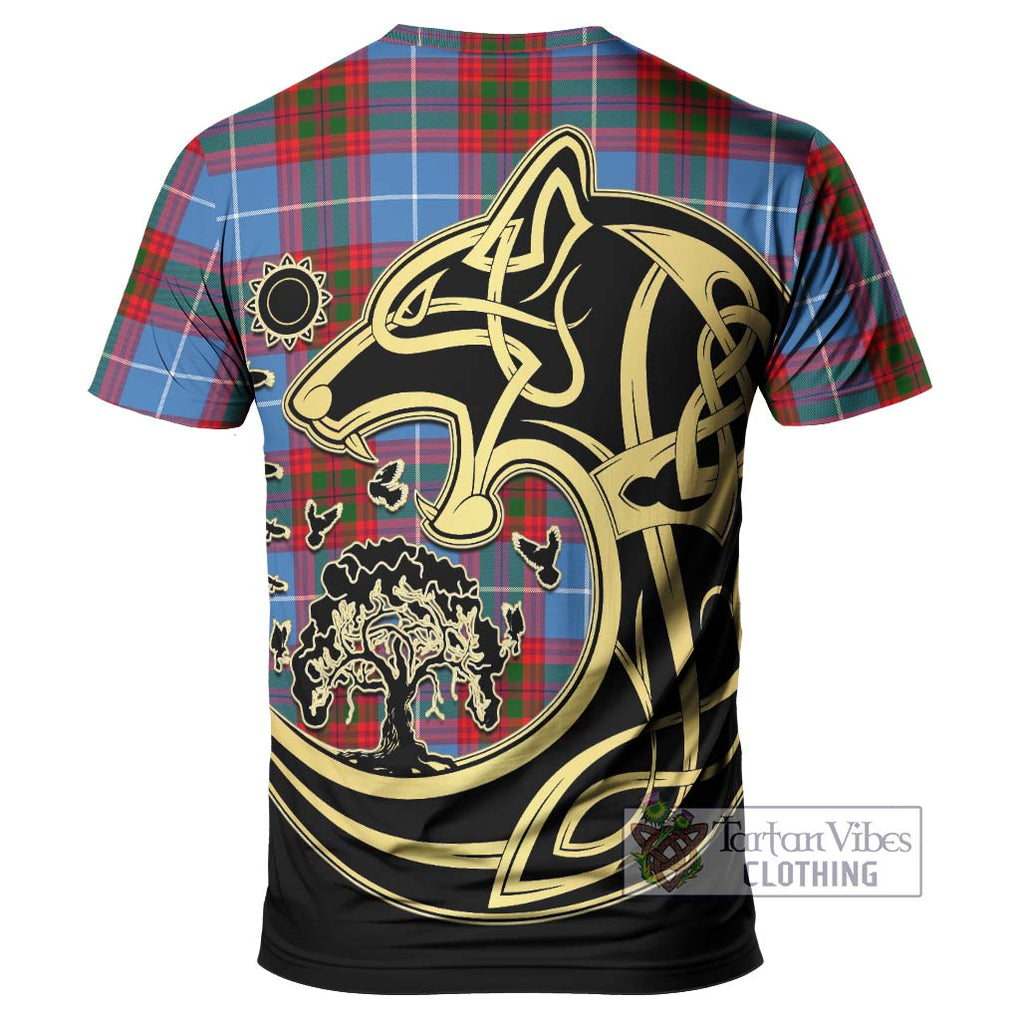 Crighton Tartan T-Shirt with Family Crest Celtic Wolf Style - Tartan Vibes Clothing