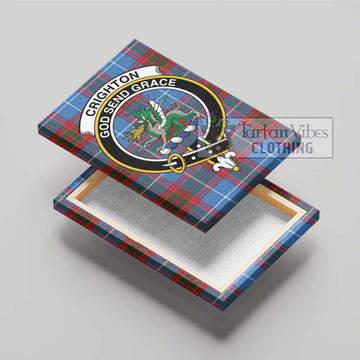 Crighton Tartan Canvas Print Wall Art with Family Crest
