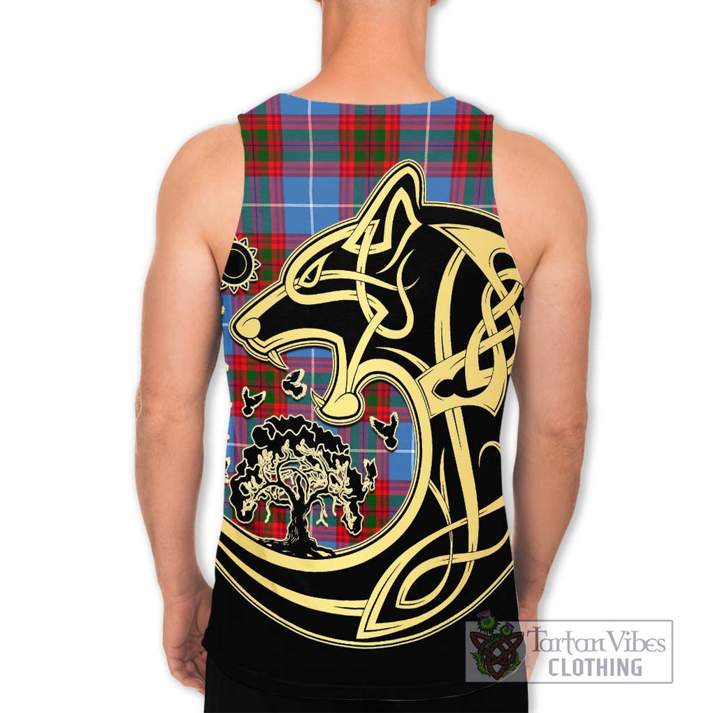 Crighton Tartan Men's Tank Top with Family Crest Celtic Wolf Style - Tartan Vibes Clothing