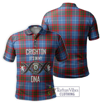 Crighton Tartan Polo Shirt with Family Crest DNA In Me Style - Tartan Vibes Clothing