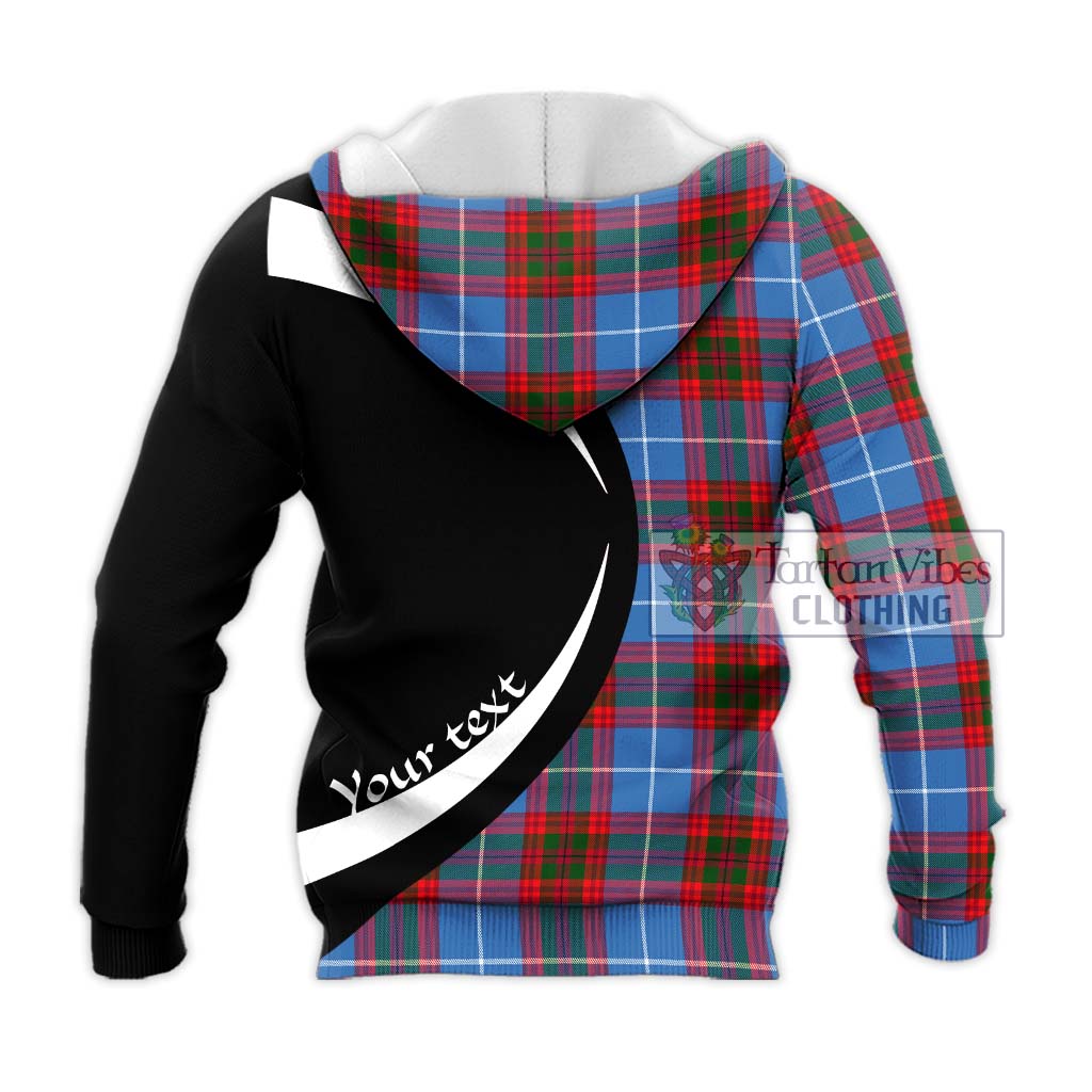 Crighton Tartan Knitted Hoodie with Family Crest Circle Style - Tartan Vibes Clothing